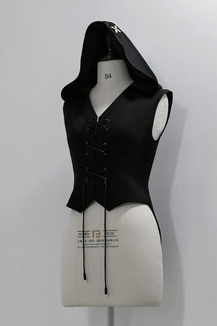Black Rabbit Feather Phantom Gothic Prince Handsome Ouji Lolita Vest
