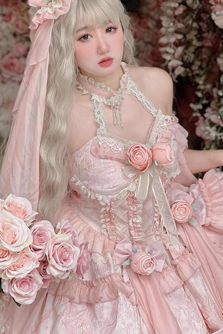 Gem Princess Fish Bone Detached Hime Sleeves Sweet Lolita Princess Dress Set 2 Colors