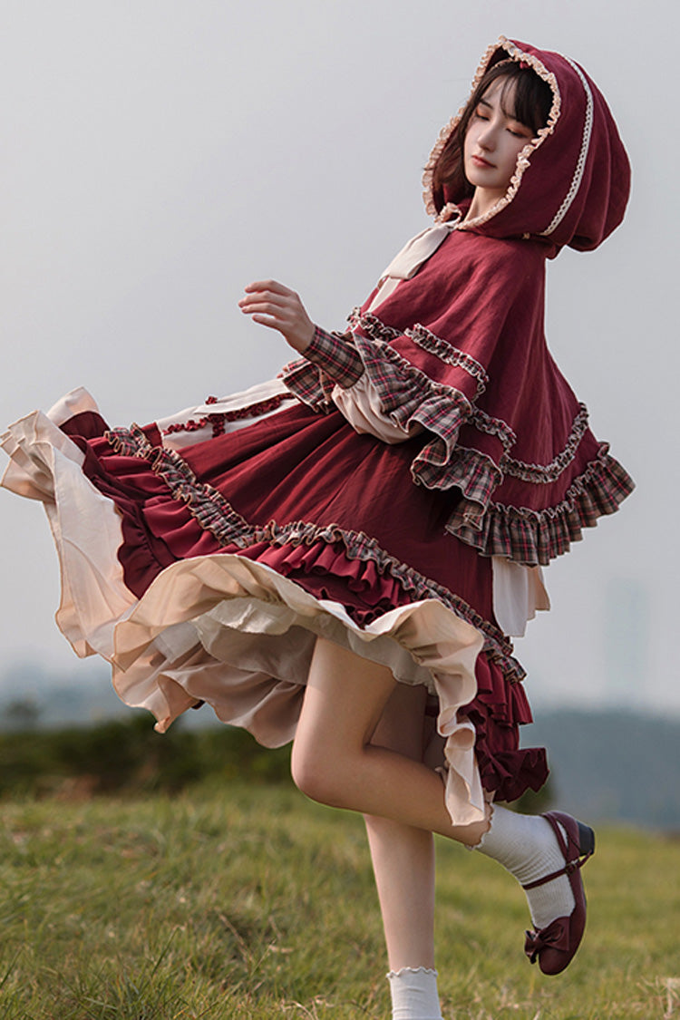 Little Red Riding Hood Long Sleeves Ruffle Sweet Lolita Dress