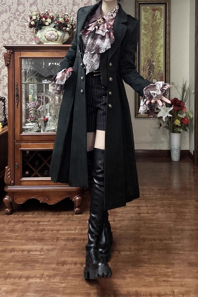 Paranoid's Punishment  Wool Long Sleeves Slim Gothic Lolita Trench Coat 4 Colors