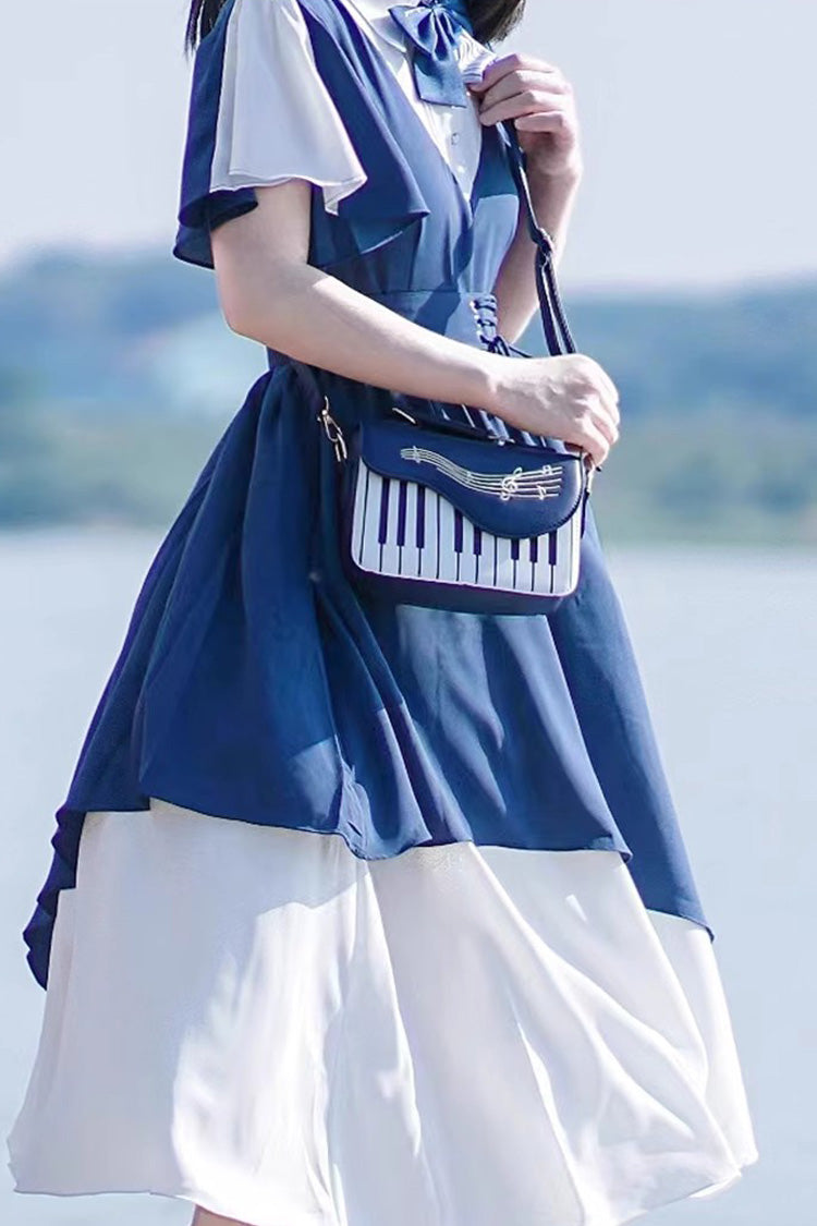 Blue/White Piano Note Music Sweet Lolita Shoulder Bag
