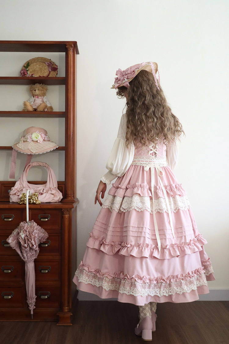 Lillian Ruffle Bowknot Lace Sweet Lolita Jsk Dress 4 Colors