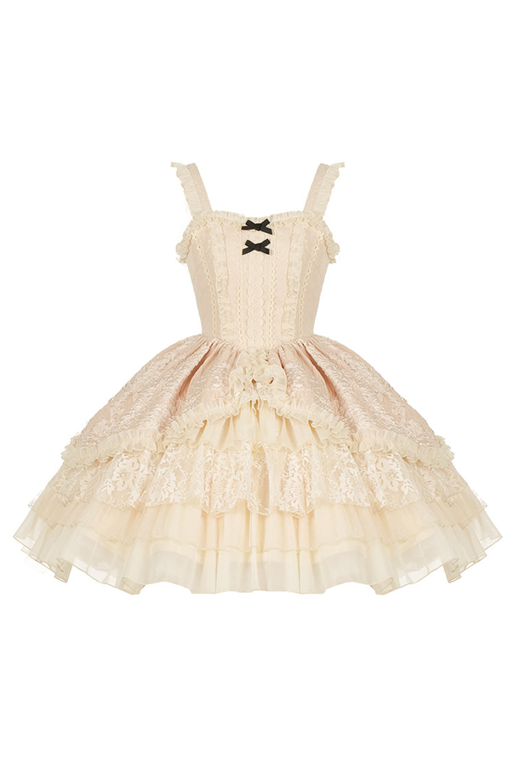 Yellow Elegant Ballet Sleeveless Multi-Layer Cake Sweet Lolita Jsk Dress