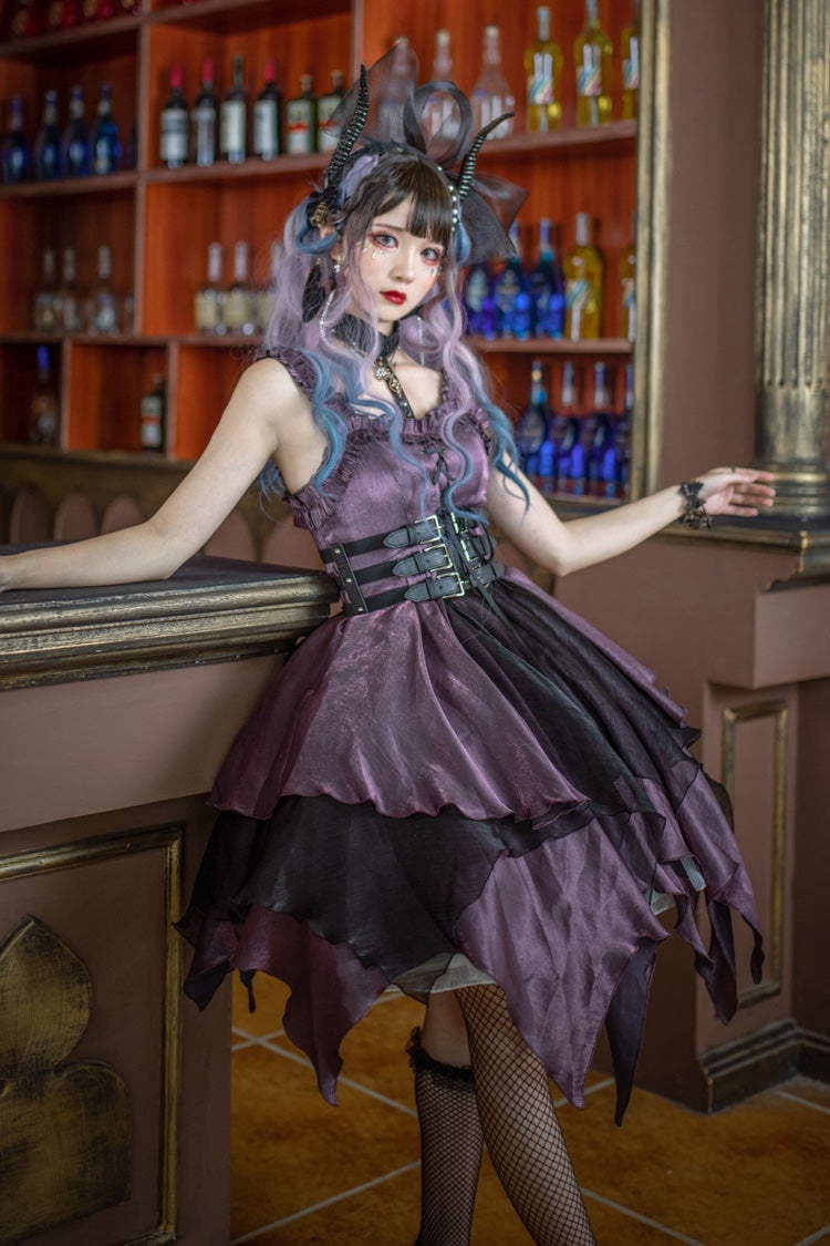 Purple Seven Deadly Sins: Lust Multi-Layered Irregular Gothic Lolita Jsk Dress