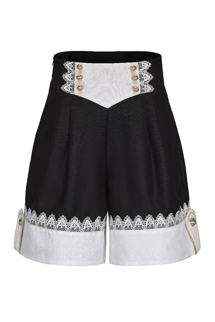 Black The Secret of Fatima Lace Ouji Vintage Prince Lolita Shorts