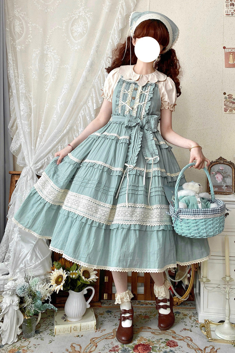 Summer Flower Tea Ruffle Bowknot Lace Sweet Lolita Jsk Dress 6 Colors