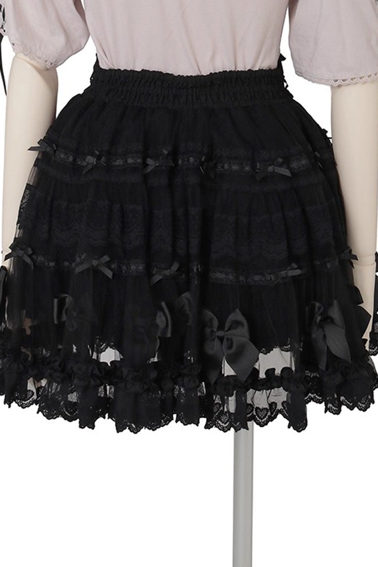 Sweet Ruffle Bowknot Lace Plus Size Japanese Lolita Skirt 3 Colors