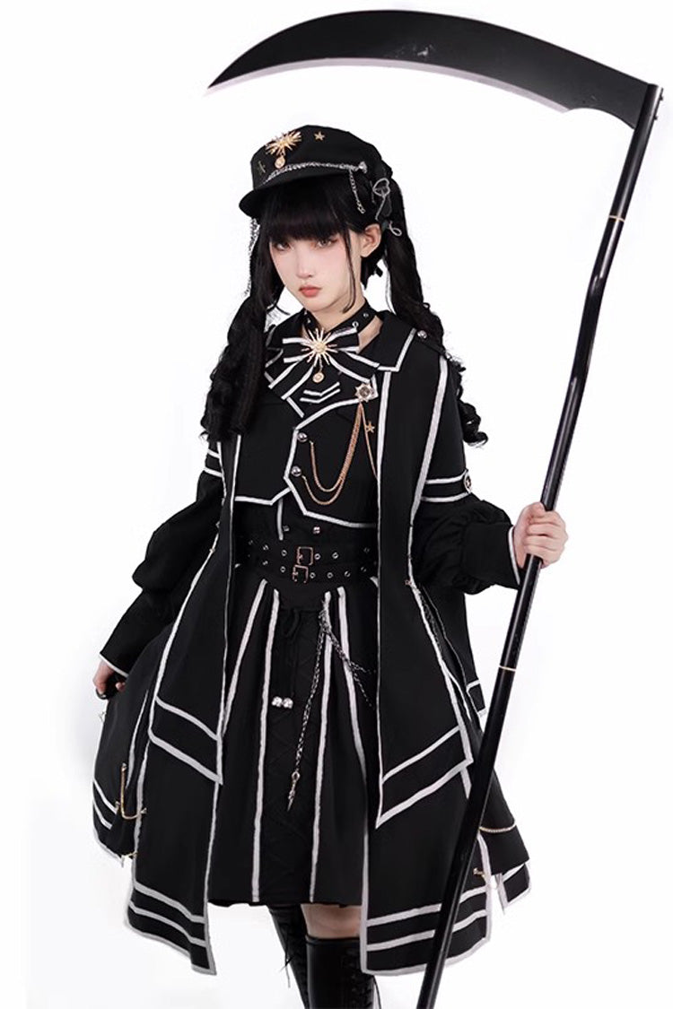 Judgement Knight Long Sleeves Print Bowknot Gothic Lolita Skirt Set 2 Colors