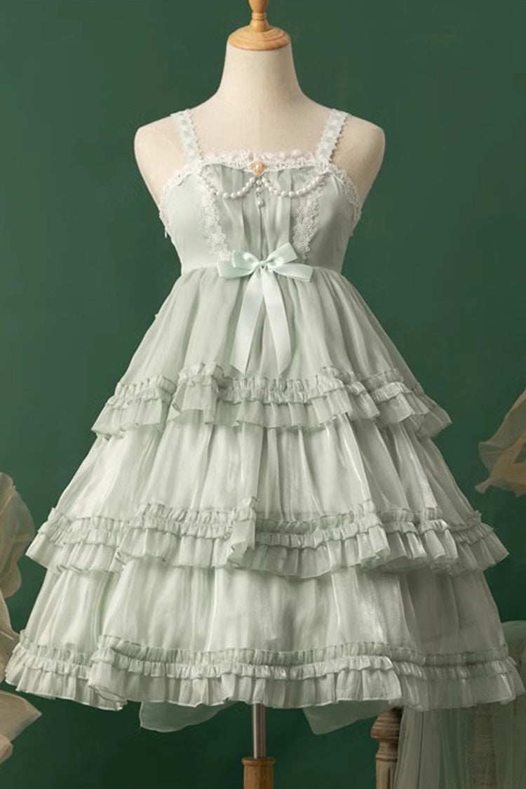 Star Gauze Romance Multi-layer Ruffle Bowknot Sweet Elegant Princess Lolita Jsk Dress 2 Colors
