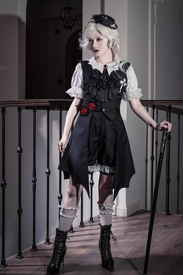 Black Night Rose Sleeveless Ouji Prince Handsome Lolita Vest