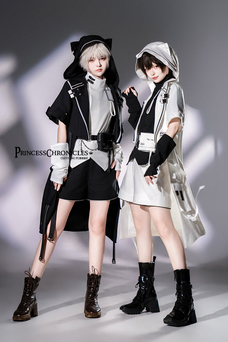 White Functional Style Stand Collar Short Sleeves Ouji Fashion Prince Handsome Lolita Blouse