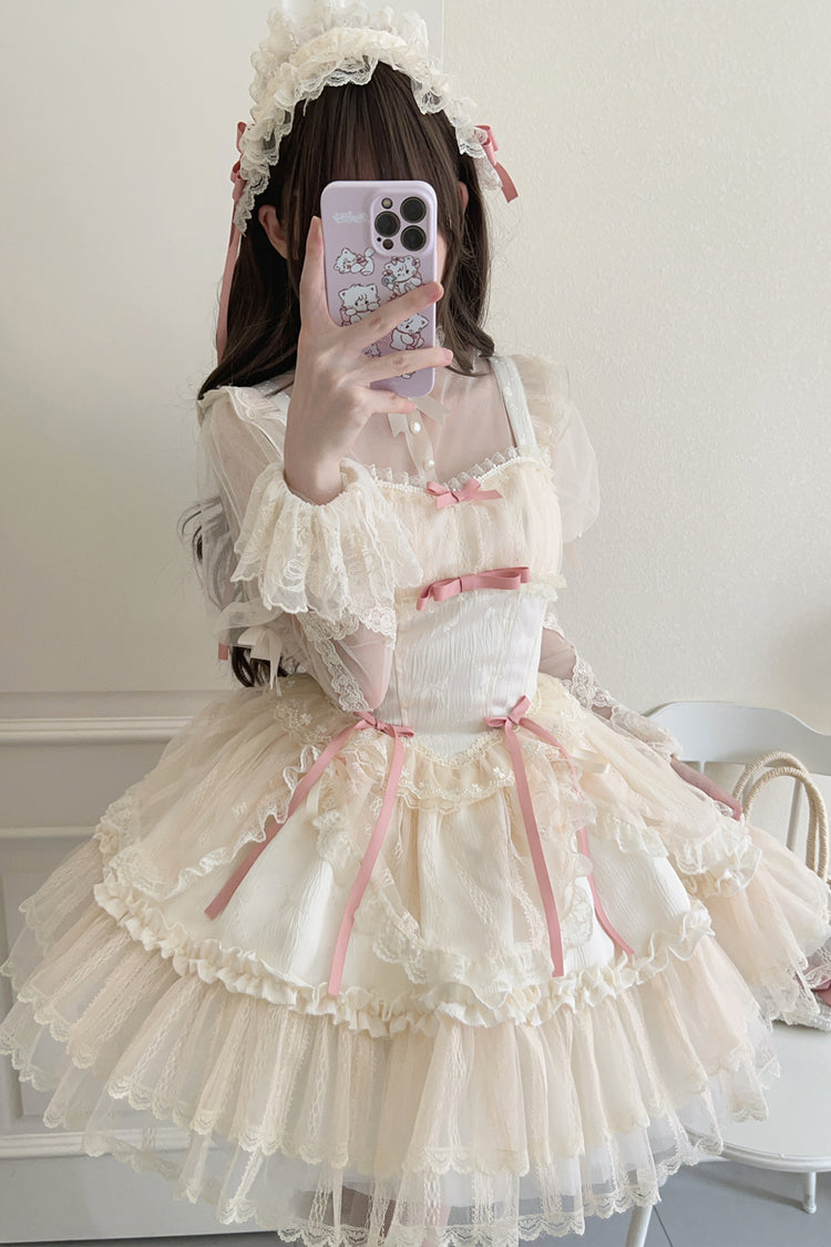 Flower Season Bowknot Lace Sweet Ballet Lolita Jsk Dress 4 Colors