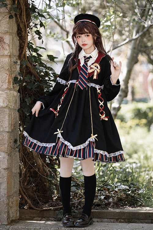 Magic Academy Witch Alchemy Long Sleeves Gothic Lolita OP Dress 4 Colors