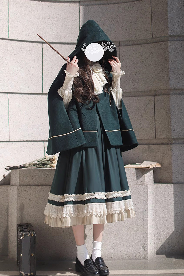 Green Artemis SP Ruffle Bowknot Lace College Style Elegant Lolita Jumper Dress