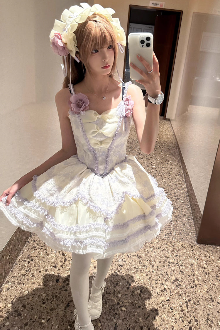 Jasmine Rain Print Stitching Lace Sweet Lolita Jsk Dress 6 Colors