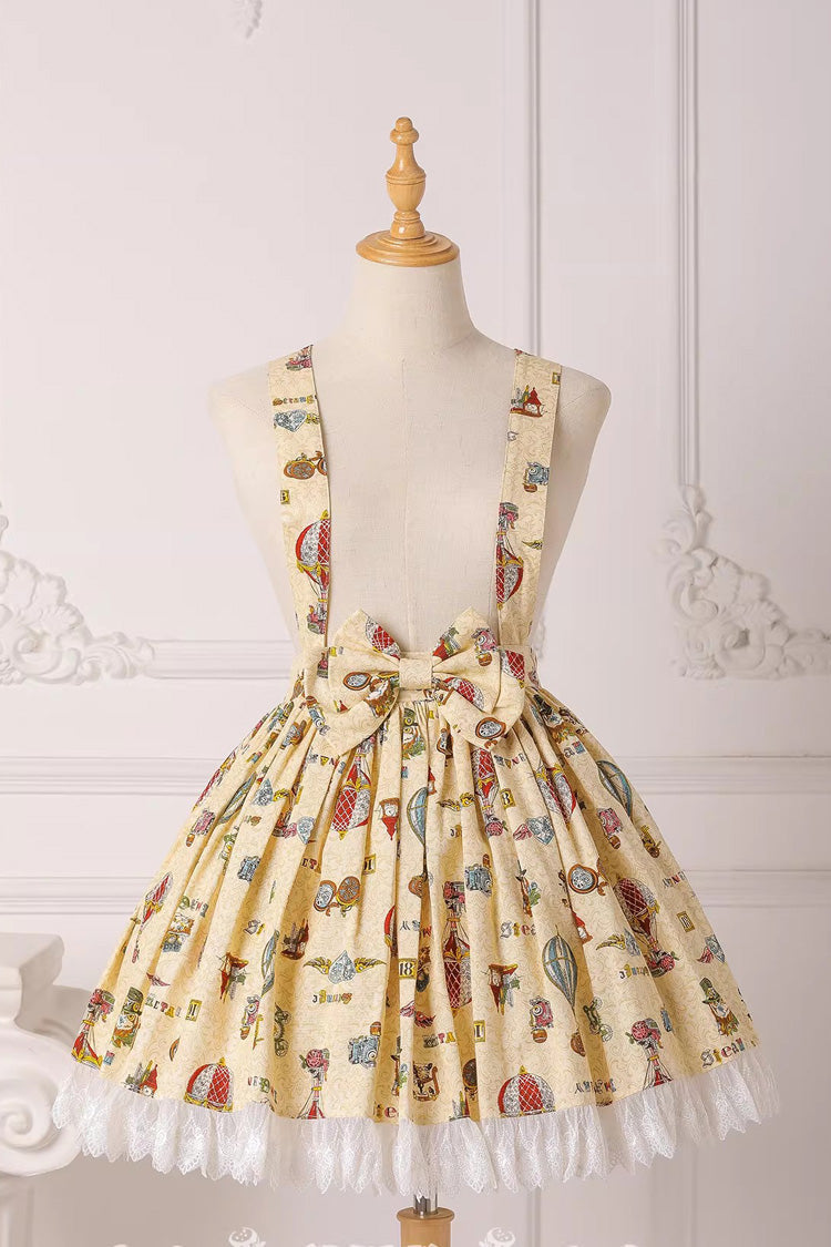 Mechanical Balloon Printed Bow Lace Sweet Lolita Jsk Dress 2 Colors