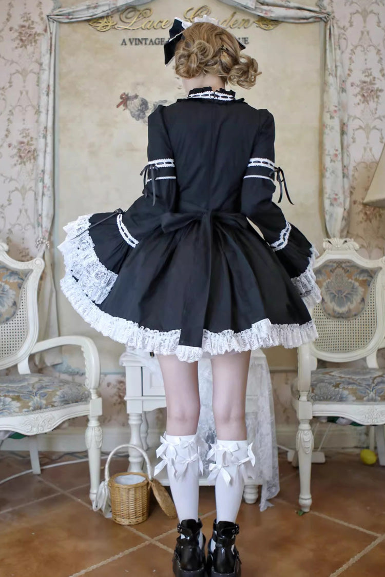 Miss Rella Short Sleeves Multi-Layered Ruffle Cardigan Bowknot Lace-Up Sweet Lolita Dress 9 Colors