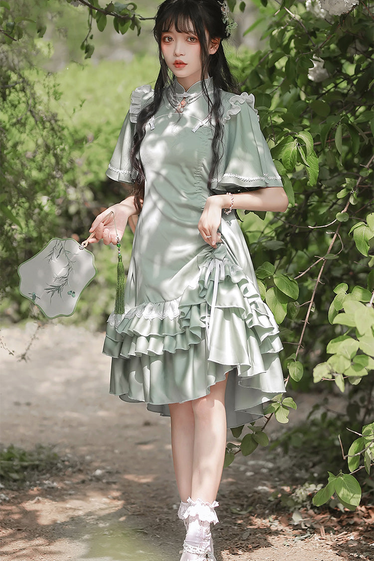 Green Han Element Chinese Style Cheongsam Sweet Lolita Dress