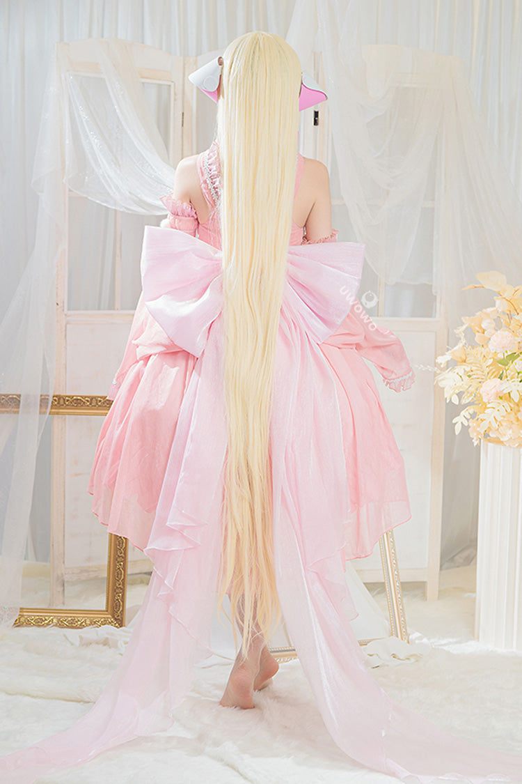 Pink Humanoid Computer Angel Bowknot Lace Sweet Princess Lolita Jsk Dress