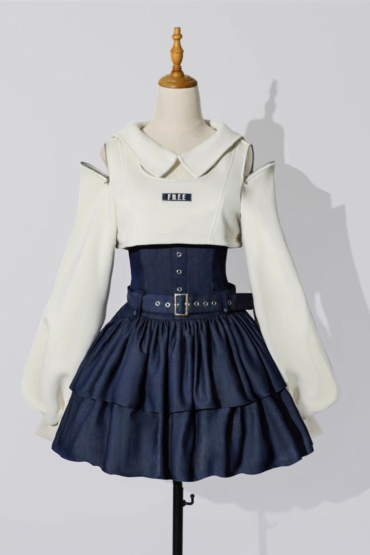Dark Blue Double Layer Ruffle Sweet Lolita Jsk Dress