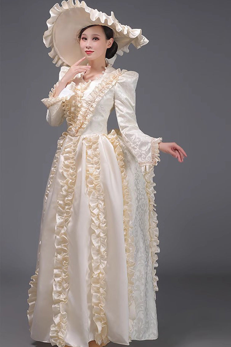 French Court Long Sleeves Classic Elegant Princess Victorian Dress 3 Colors