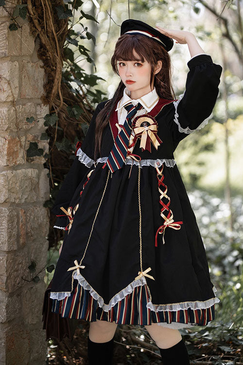 Magic Academy Witch Alchemy Long Sleeves Gothic Lolita OP Dress 4 Colors