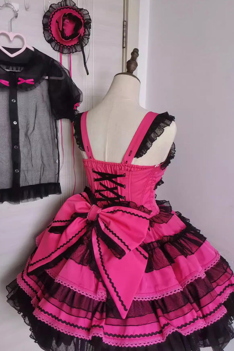 Rose Pink Pray Multi-Layered Bowknot Lace Sweet Lolita Dress