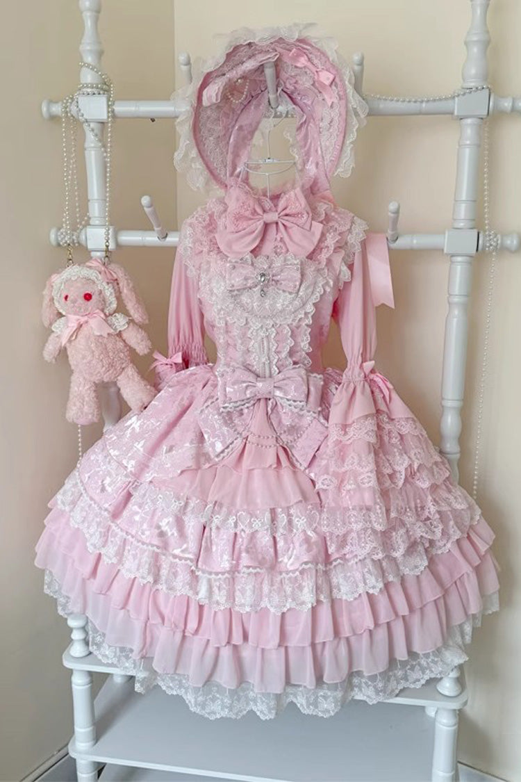 Love Feather Multi-Layered Hanayome Bowknot Lace Sweet Gorgeous Lolita Jsk Dress 4 Colors