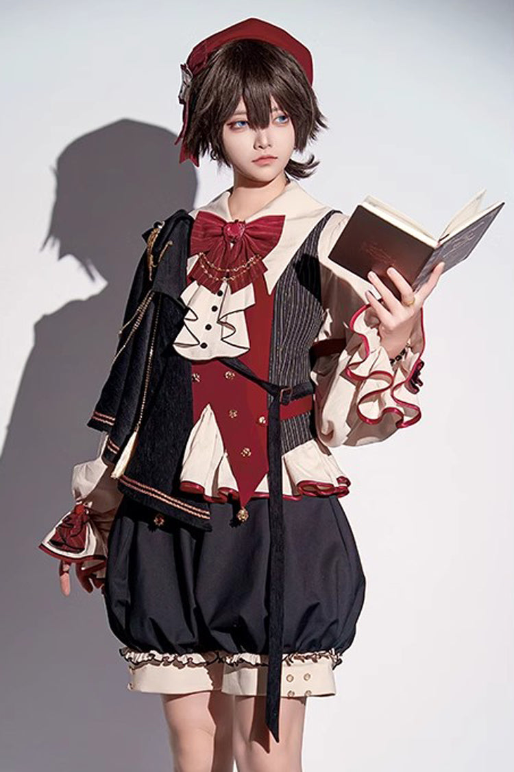 Multi-Color Natural Philosophy Long Sleeves Ruffle Bowknot College Style Prince Gorgeous Ouji Lolita Set