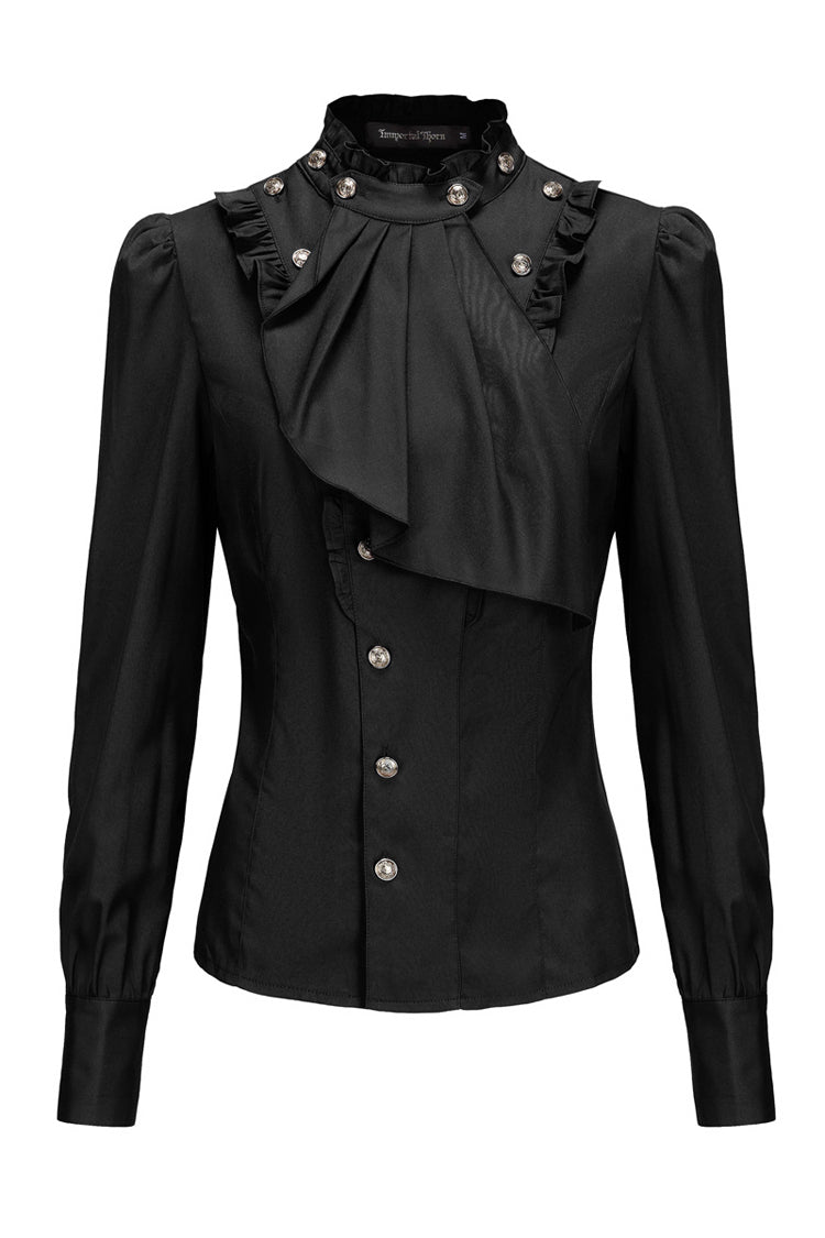 Immortal Silent Agent Stand Collar Ruffle Vintage Prince Handsome Palace Ouji Lolita Blouse 3 Colors