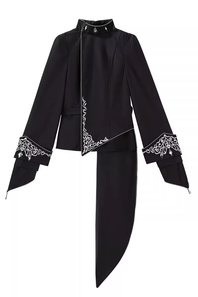 Black Sword of Oath Long Sleeves Embroidered Gothic Vintage Knight Prince Ouji Lolita Set