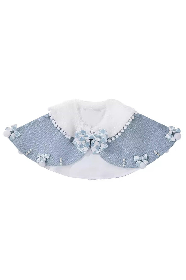 Light Blue Rolling Snowballs Printed Bow Sweet Lolita Jsk Dress Set