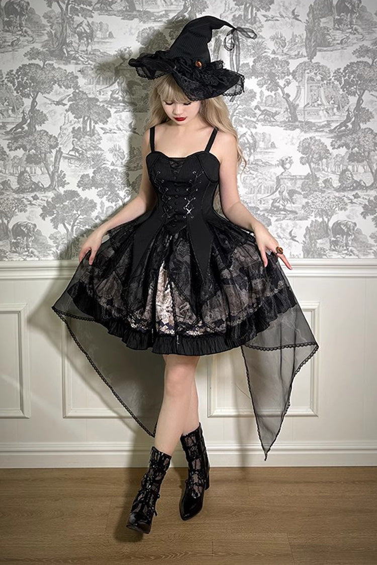 The Mystery Of The Doll Print Ruffle Bowknot Gothic Lolita Skirt Dress 2 Colors