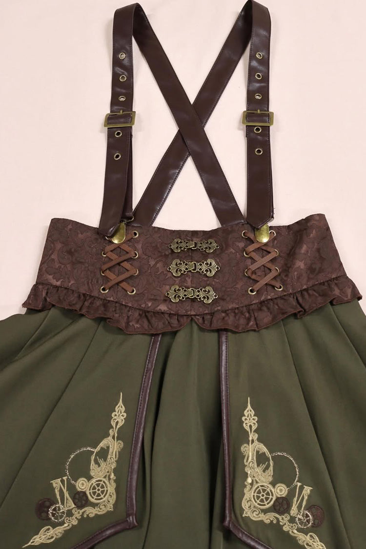 Ouji Punk Embroidery Cardigan Bowknot Lolita Strap Dress 2 Colors