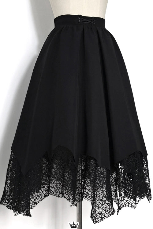 Black Icebreaker Irregular Hem Woolen Ouji Lolita Coat