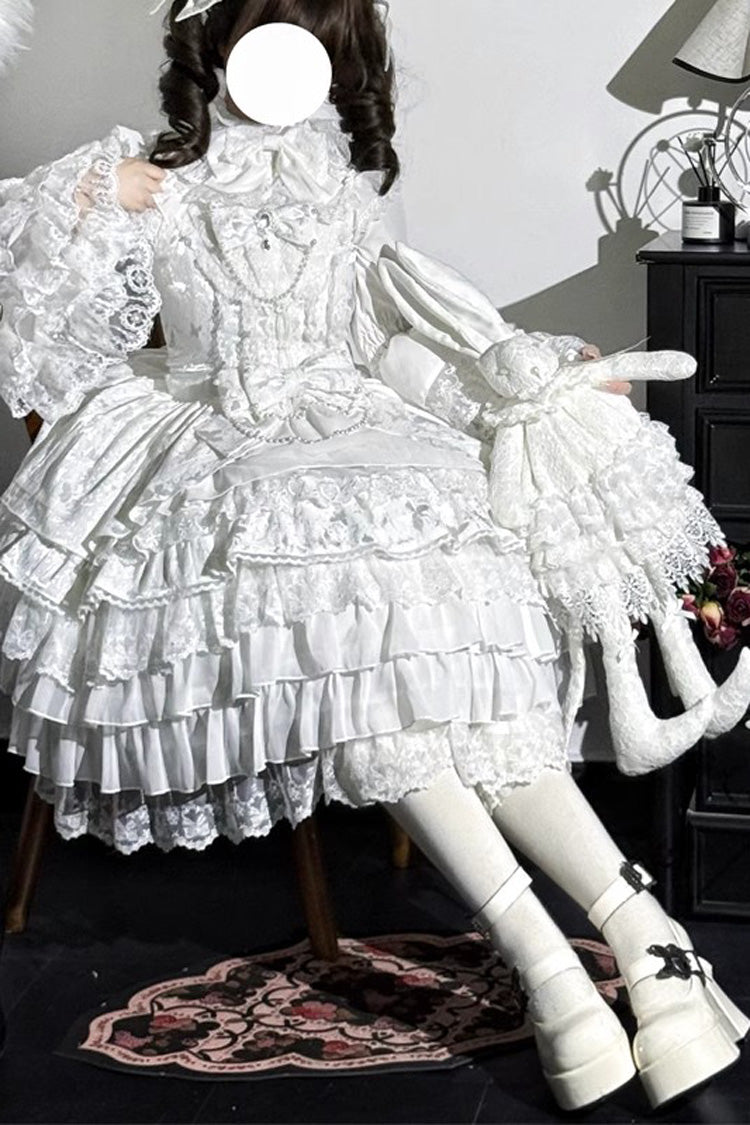 Love Feather Multi-Layered Hanayome Bowknot Lace Sweet Gorgeous Lolita Jsk Dress 4 Colors