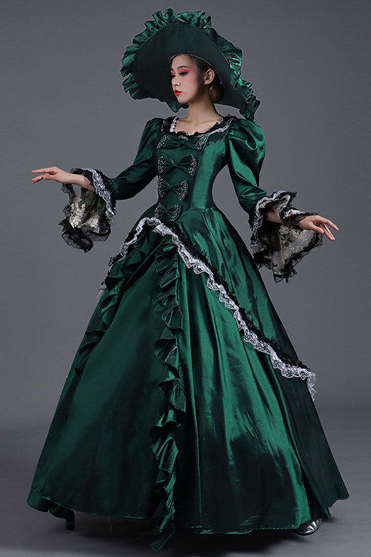 Court Style High Waisted Long Sleeves Trumpet Sleeves Bowknot Victorian Lolita Prom Dress