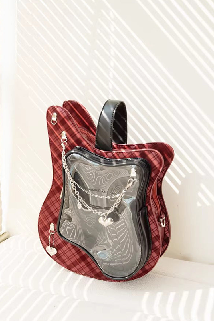 Guitar Heart Printed Chain-Decorated Sweet Lolita Itabag 3 Colors