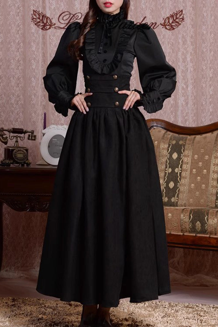 Magic Academy High Waisted Multi-Layered Ruffle Lace-Up Sweet Vintage Lolita Skirt 3 Colors