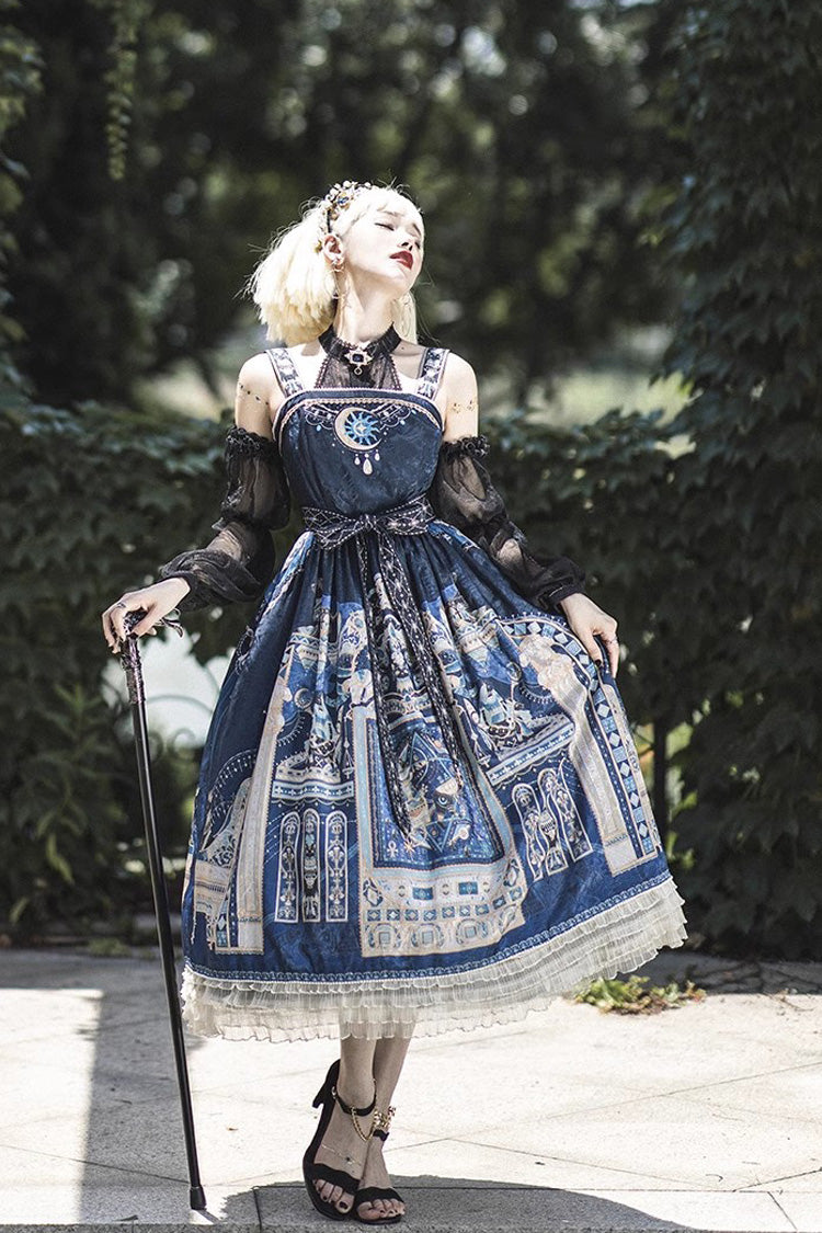 Dusk Best Egyptian Style Print Ruffle Gothic Lolita Dress 3 Colors