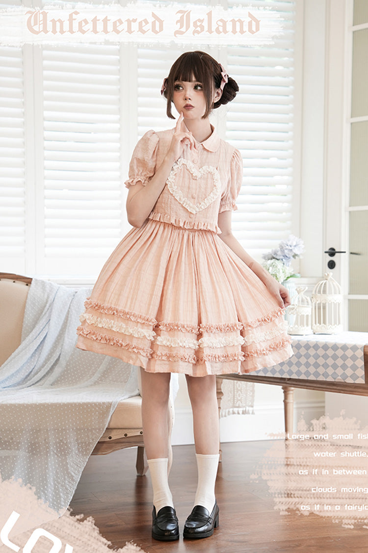 Buji Island Sleeveless Ruffle Bowknot Sweet Lolita Jsk Dress 4 Colors