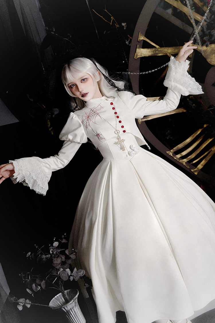 Night Poems Embroidery Fishbone Gothic Lolita Corset Dress 2 Colors
