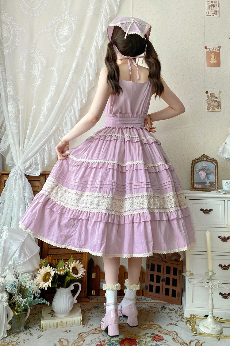 Summer Flower Tea Ruffle Bowknot Lace Sweet Lolita Jsk Dress 6 Colors