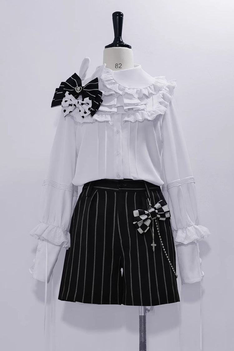 White Pure Color Rabbit Theater Ouji Lolita Blouse