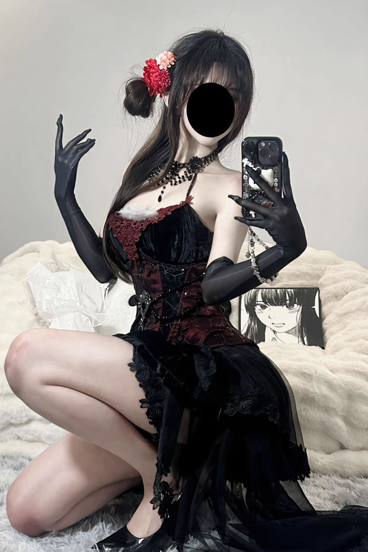 Black Sexy Hot Girl Triple-Layered Ruffle Gothic Lolita Skirt
