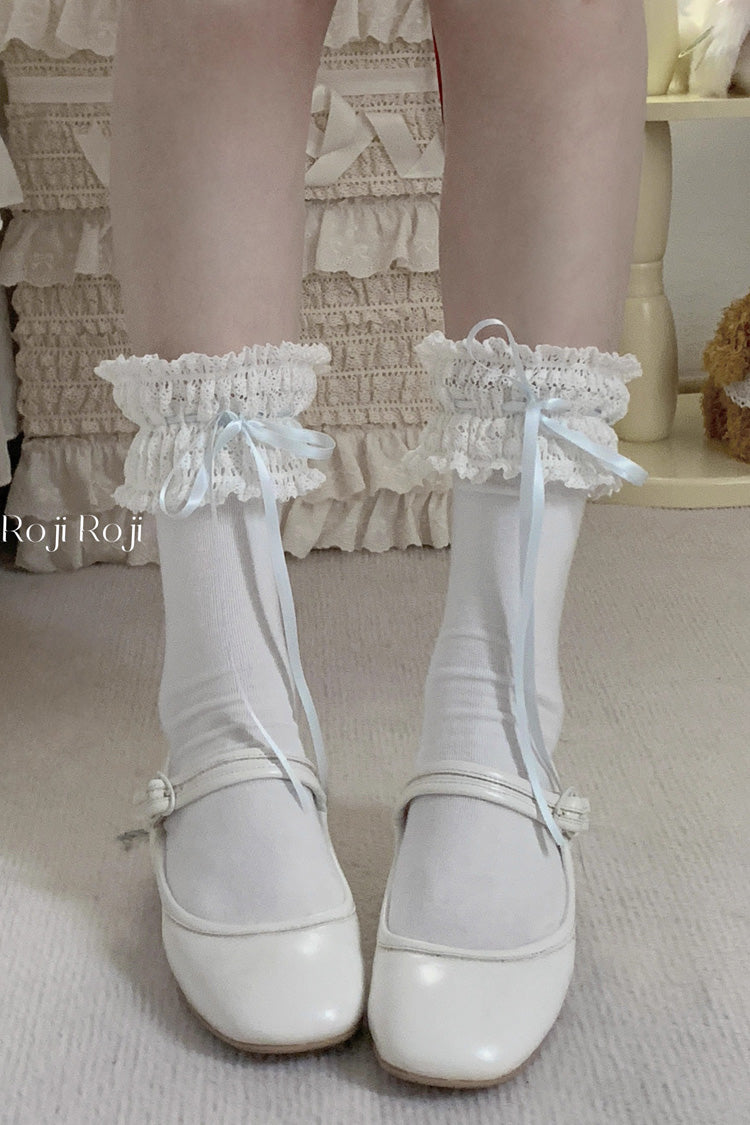 Sweet Ruffle Bowknot Lace Ballet Lolita Short Socks 6 Colors