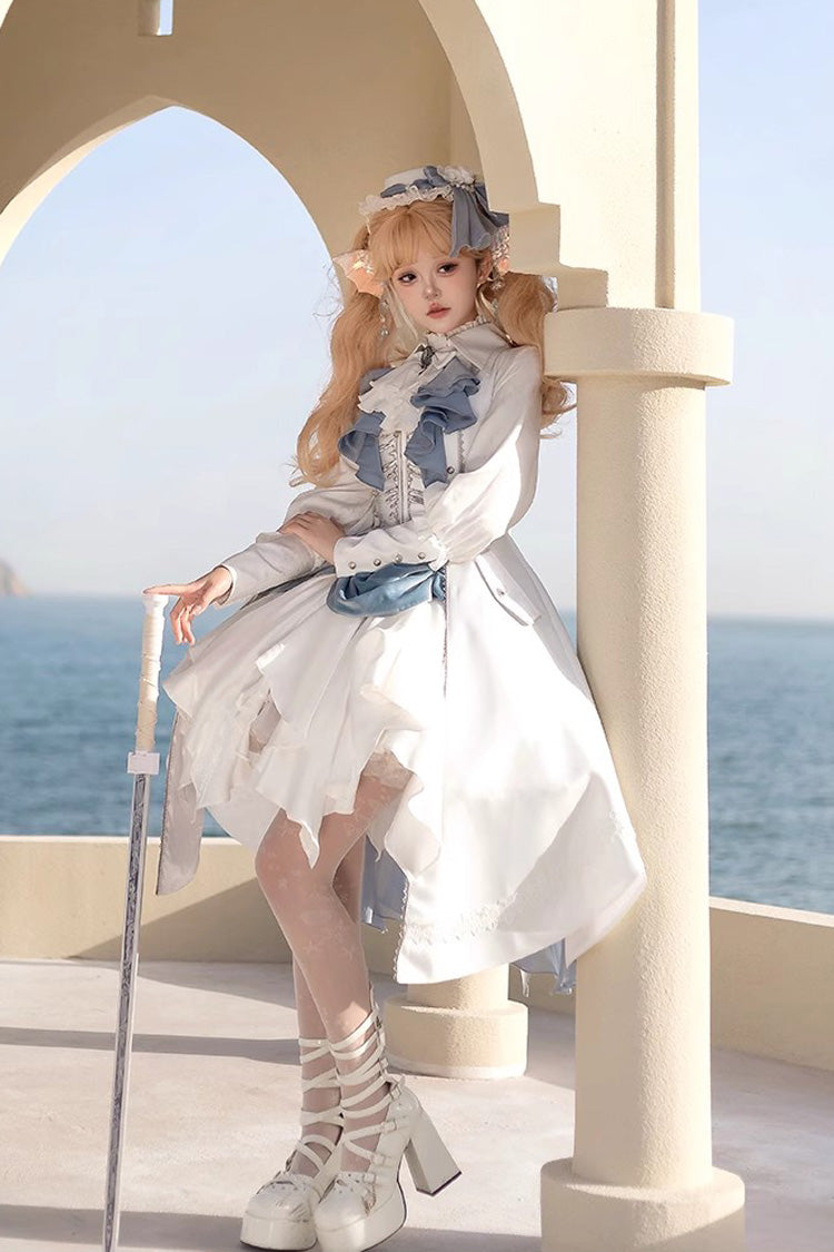 White Mermaid Bone Embroidery Ouji Fashion Handsome Lolita Skirt