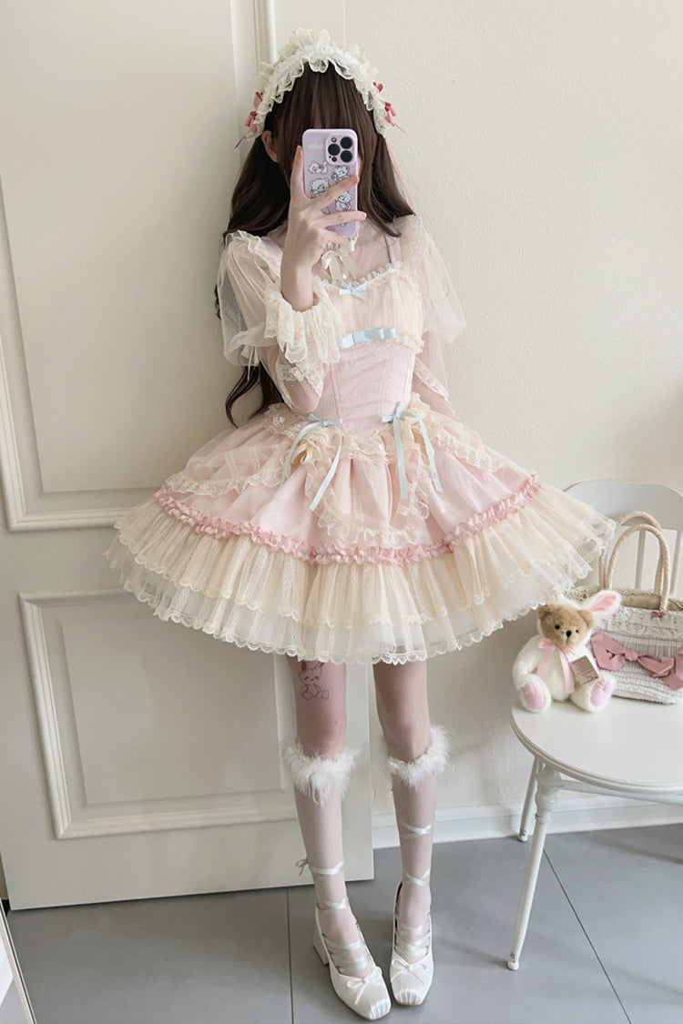Flower Season Bowknot Lace Sweet Ballet Lolita Jsk Dress 4 Colors