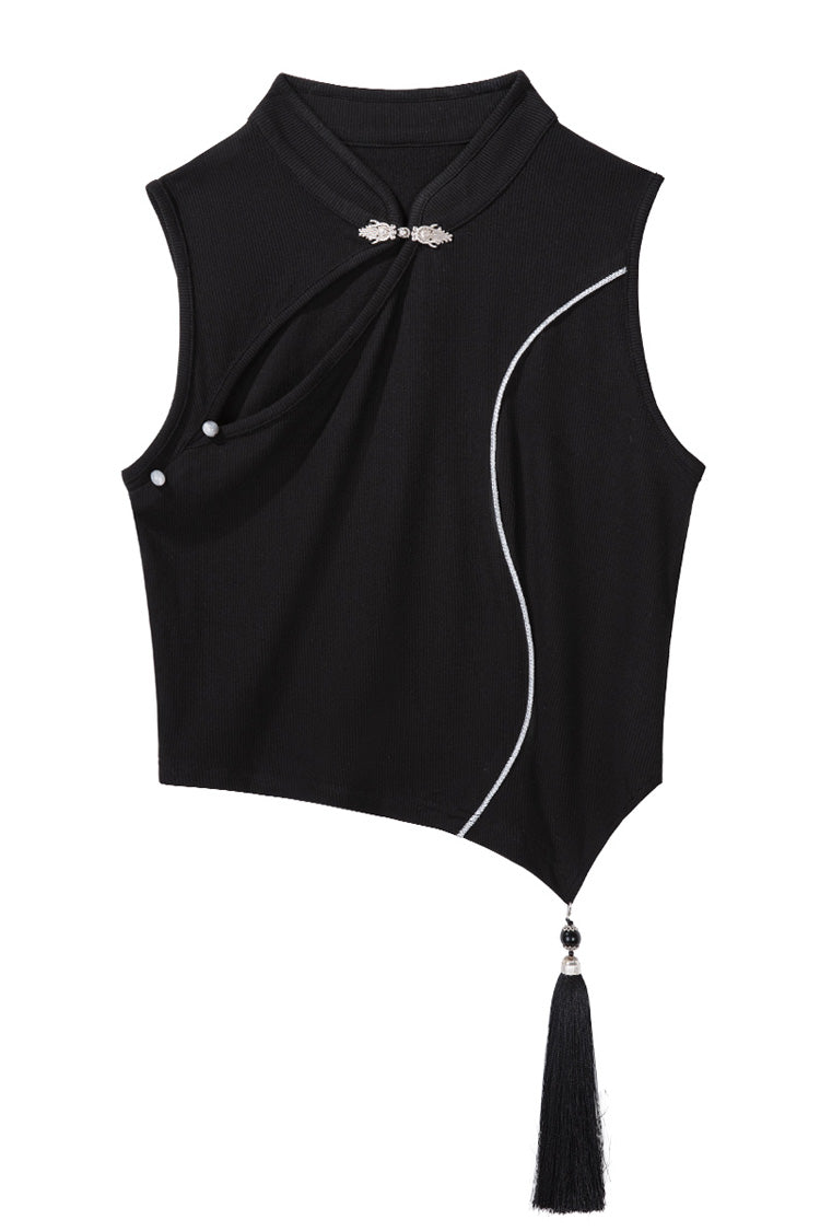 Black The Strange End of the Immortal Sect Sleeveless Chinese Style Ouji Lolita Set