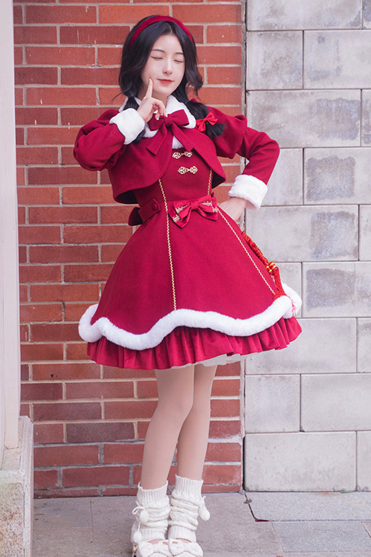 Red Bowknot Lantern Festival And New Year Sweet Lolita JSK Dress